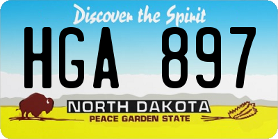 ND license plate HGA897
