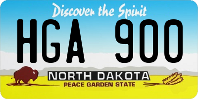 ND license plate HGA900