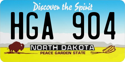 ND license plate HGA904