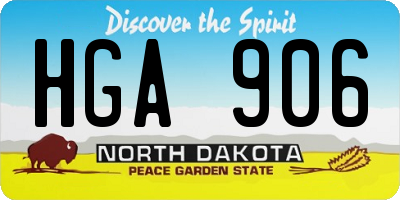 ND license plate HGA906