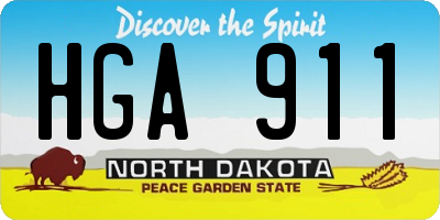 ND license plate HGA911