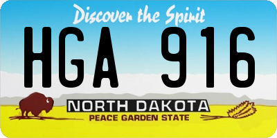 ND license plate HGA916