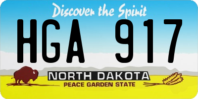 ND license plate HGA917