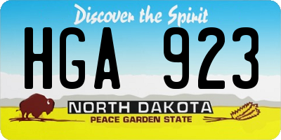 ND license plate HGA923