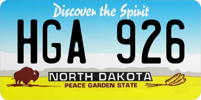 ND license plate HGA926