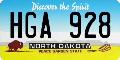 ND license plate HGA928