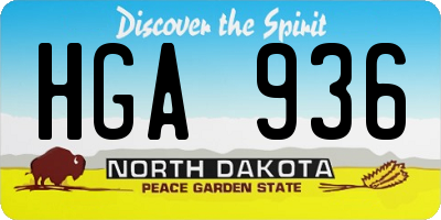 ND license plate HGA936
