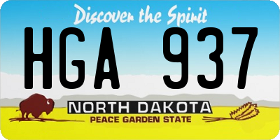 ND license plate HGA937