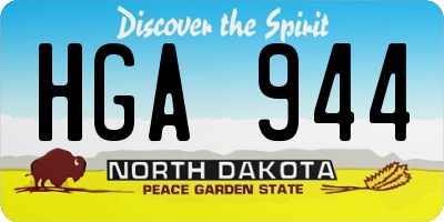 ND license plate HGA944