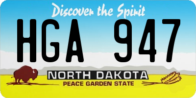 ND license plate HGA947