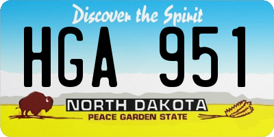 ND license plate HGA951