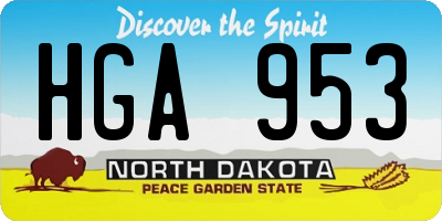 ND license plate HGA953