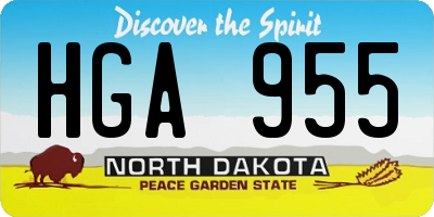 ND license plate HGA955