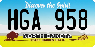 ND license plate HGA958