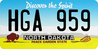 ND license plate HGA959