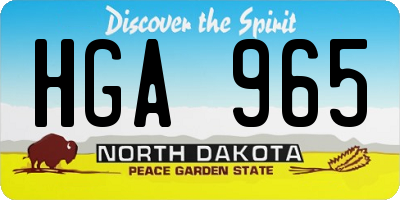 ND license plate HGA965