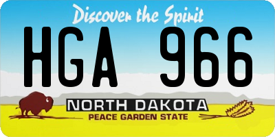 ND license plate HGA966