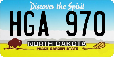 ND license plate HGA970