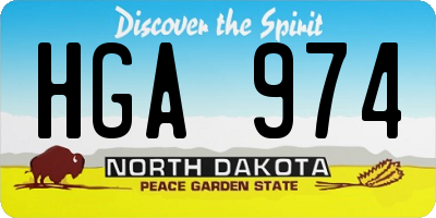 ND license plate HGA974