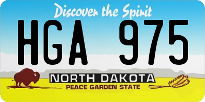 ND license plate HGA975