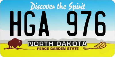ND license plate HGA976