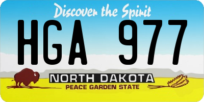 ND license plate HGA977