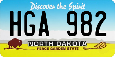 ND license plate HGA982
