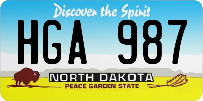 ND license plate HGA987