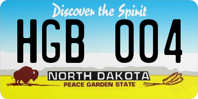 ND license plate HGB004