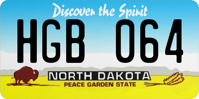 ND license plate HGB064