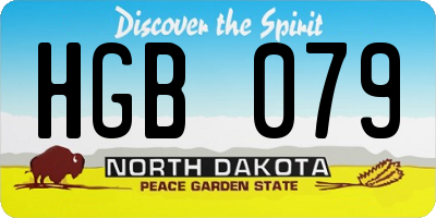ND license plate HGB079