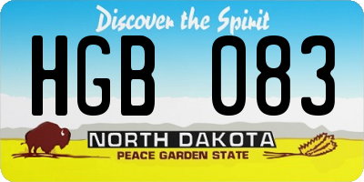 ND license plate HGB083