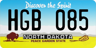 ND license plate HGB085