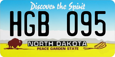 ND license plate HGB095