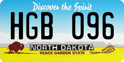 ND license plate HGB096