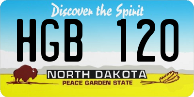 ND license plate HGB120