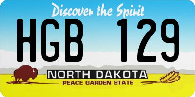 ND license plate HGB129