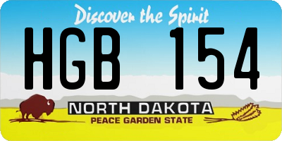 ND license plate HGB154