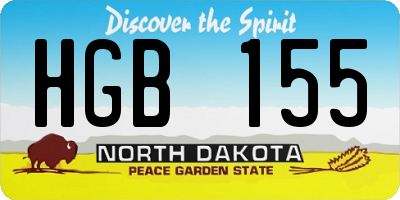 ND license plate HGB155
