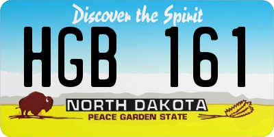 ND license plate HGB161