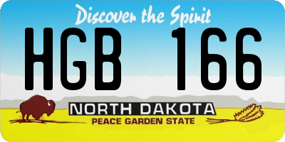 ND license plate HGB166