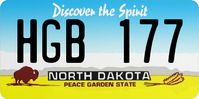 ND license plate HGB177