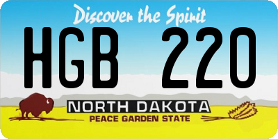 ND license plate HGB220