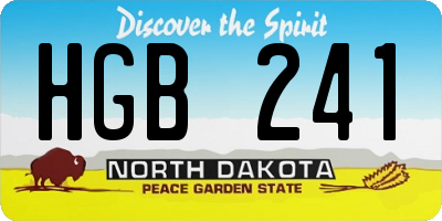 ND license plate HGB241