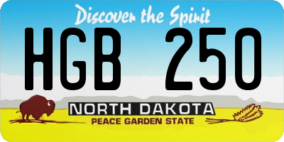 ND license plate HGB250