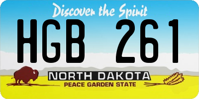 ND license plate HGB261