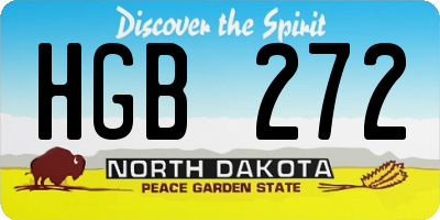 ND license plate HGB272