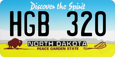 ND license plate HGB320