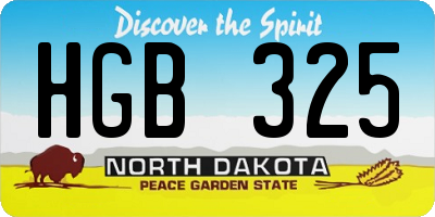 ND license plate HGB325