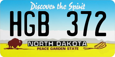 ND license plate HGB372